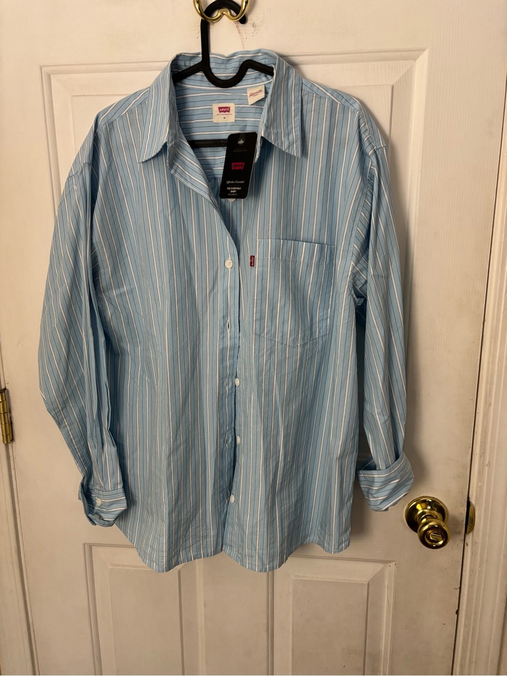 Levi's Light Blue & White Striped Button-Down Shirt oversize